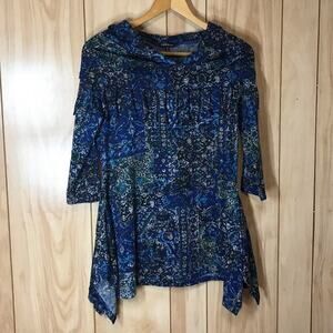 Hannah Floral High Neck 3/4 Sleeve Blouse S